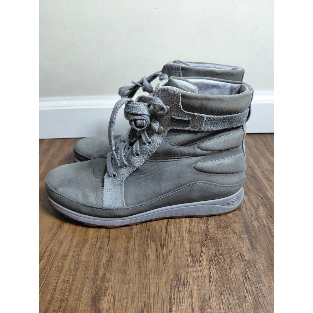 Chaco Sierra Waterproof Leather Castlerock Gray Hiking Boots Size  Women's Sz 9